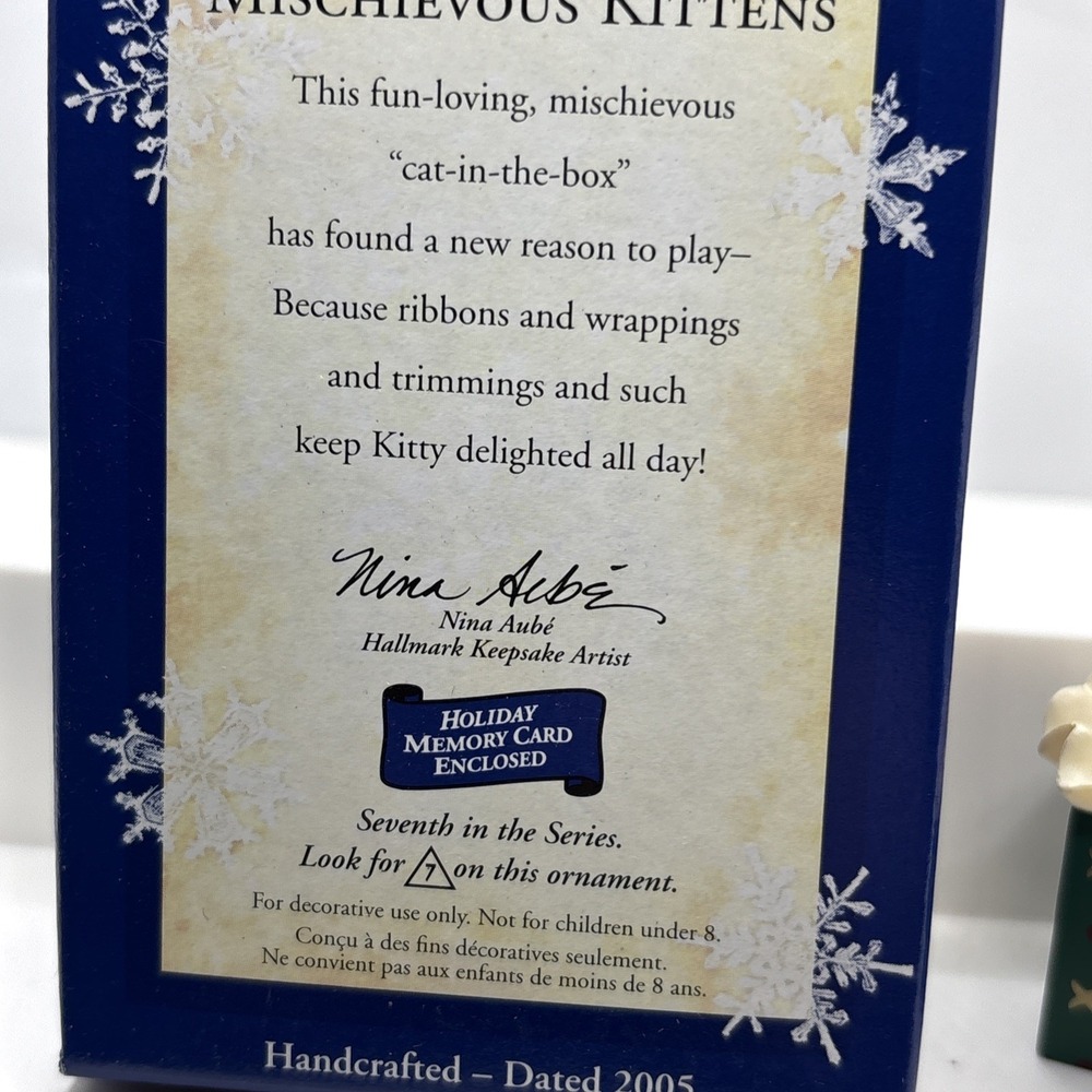 HALLMARK Keepsake 2005 MISCHIEVOUS KITTENS ORNAMENT #7 In Collector's Series - Picture 8 of 8